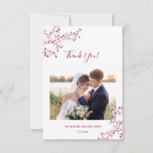 Remerciements Carte de remerciement de mariage avec photo de fle