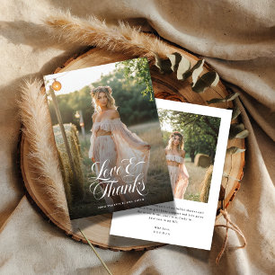 Remerciements Carte de remerciement de mariage avec photo et cal