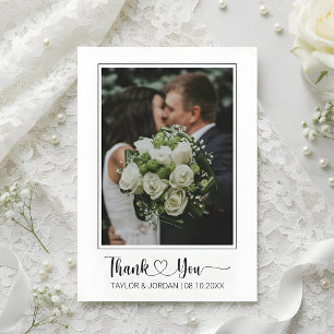 Remerciements Carte de remerciement de mariage avec photo et écr