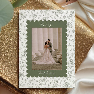Remerciements Carte de remerciement de mariage avec photo et fle