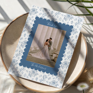 Remerciements Carte de remerciement de mariage avec photo Fleur