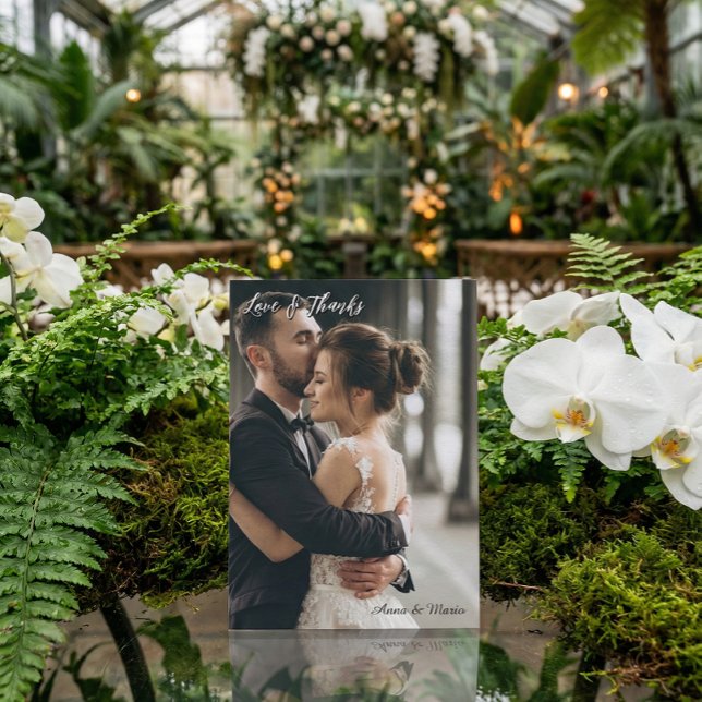 Remerciements Carte de remerciement de mariage avec photo simple (Créateur téléchargé)
