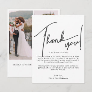 Remerciements Carte de remerciement de mariage avec photos de ca