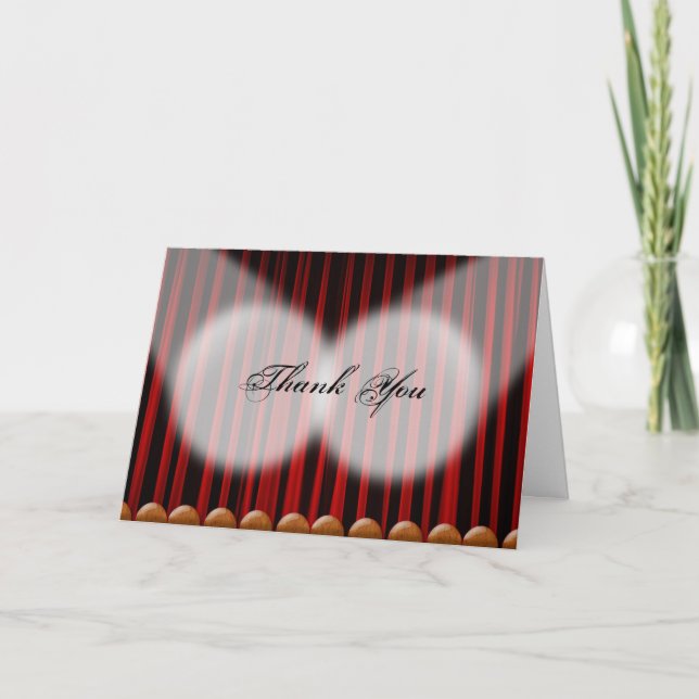 Remerciements Carte de remerciement de mariage avec rideau rouge (Devant)