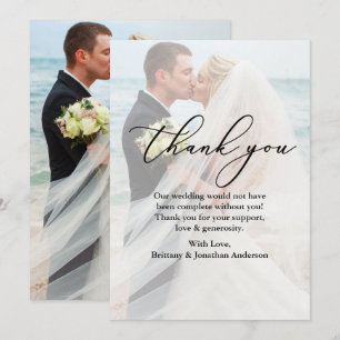 Remerciements Carte de remerciement de mariage avec superpositio