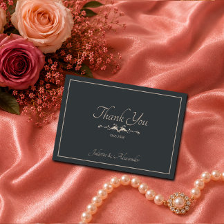 Remerciements Carte de remerciement de mariage baroque de luxe