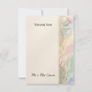 Remerciements Carte de remerciement de mariage botanique pastel