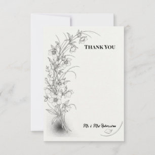Remerciements Carte de remerciement de mariage botanique vert gr