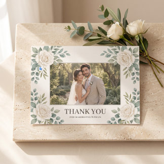 Remerciements Carte de remerciement de mariage botanique vert sa
