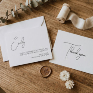 Remerciements Carte de remerciement de mariage calligraphiée ave
