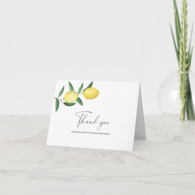 Remerciements Carte de remerciement de mariage Citron (Devant)