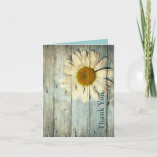 Remerciements carte de remerciement de mariage country daisy ble