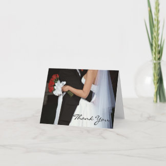 Remerciements Carte de remerciement de mariage Couple Rose Rouge