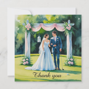 Remerciements Carte de remerciement de mariage de golf pour golf