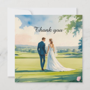 Remerciements Carte de remerciement de mariage de golf pour golf