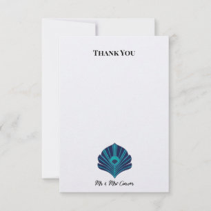 Remerciements Carte de remerciement de mariage de jardin bleu ch