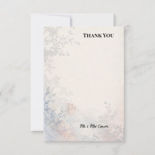 Remerciements Carte de remerciement de mariage de jardin bleu ch