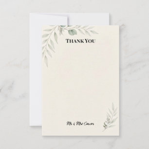 Remerciements Carte de remerciement de mariage de jardin bleu ch