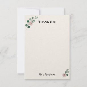 Remerciements Carte de remerciement de mariage de jardin bleu ch
