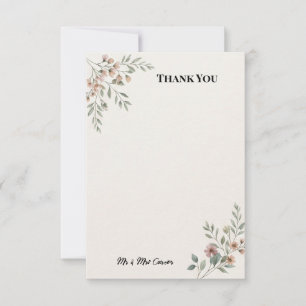 Remerciements Carte de remerciement de mariage de jardin bleu ch