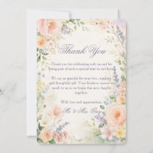 Carte de remerciement de mariage de jardin printan