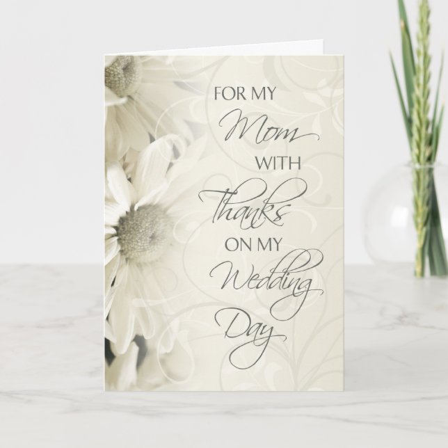 Remerciements Carte de remerciement de mariage de maman à fleurs (Devant)