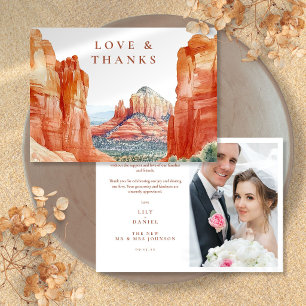Remerciements Carte de remerciement de mariage de montagne déser