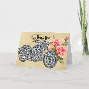 Remerciements Carte de remerciement de mariage de motard