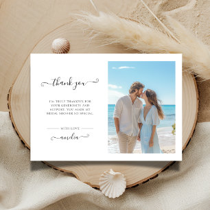 Remerciements Carte de remerciement de mariage de plage avec un