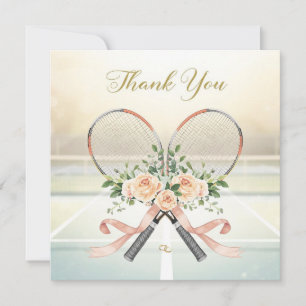 Remerciements Carte de remerciement de mariage de tennis avec de