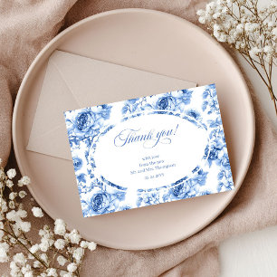 Remerciements Carte de remerciement de mariage Deep Blue Roses
