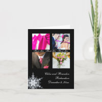 Carte de remerciement de mariage d'hiver en collag
