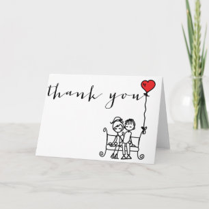 Remerciements Carte de remerciement de mariage Doodles de la mar