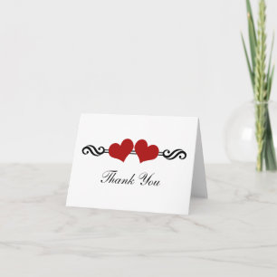 Remerciements Carte de remerciement de mariage Elegant Hearts, R