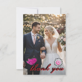 Remerciements 💍 Carte de remerciement de mariage élégante 