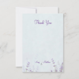 Remerciements Carte de remerciement de mariage élégante à la lav