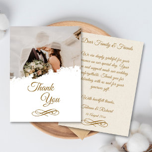 Remerciements Carte de remerciement de mariage élégante avec écr