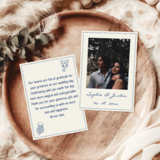 Remerciements Carte de remerciement de mariage élégante avec pho