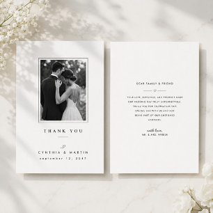 Remerciements Carte de remerciement de mariage élégante avec pho