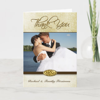 Remerciements Carte de remerciement de mariage élégante avec pho