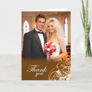 Remerciements Carte de remerciement de mariage élégante avec tou