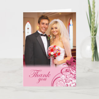 Remerciements Carte de remerciement de mariage élégante avec tou