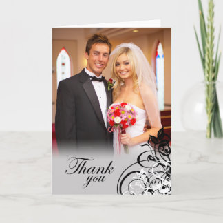 Remerciements Carte de remerciement de mariage élégante avec tou