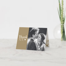carte de remerciement de mariage élégante beige cl
