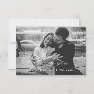 Remerciements Carte de remerciement de mariage élégante Imprim