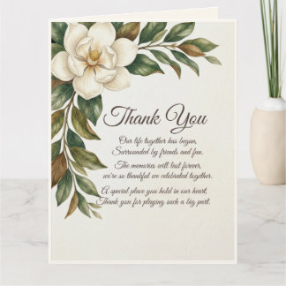Remerciements Carte de remerciement de mariage élégante Magnolia