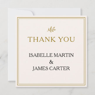 Remerciements Carte de remerciement de mariage élégante minimali