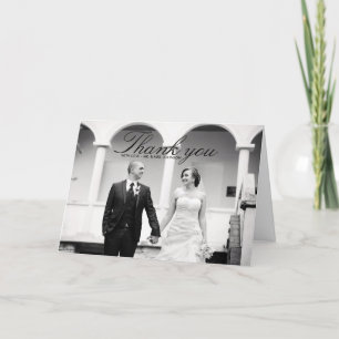 Remerciements Carte de remerciement de mariage élégante noir et 