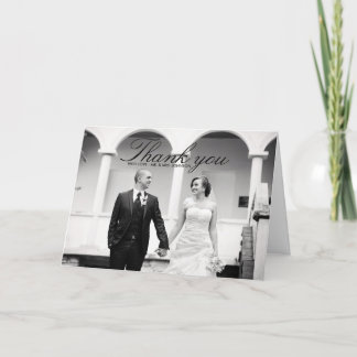 Remerciements Carte de remerciement de mariage élégante noir et 