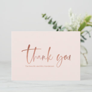 Remerciements Carte de remerciement de mariage en écriture dorée